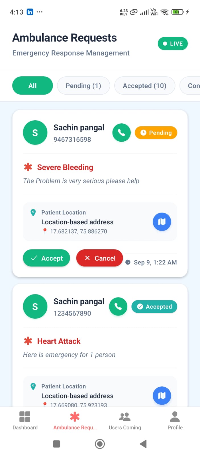 Medical emergency response system with ambulance booking and hospital location services
