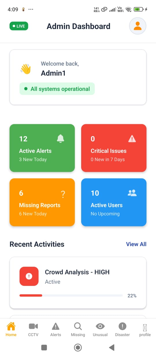 Centralized administrative control panel for system monitoring and management